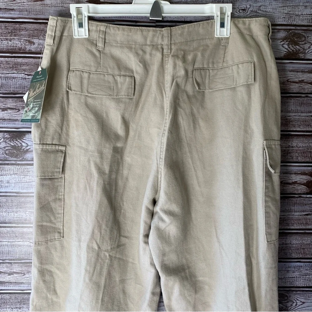 NWT Woolrich‎ Women's Linen Blend Cargo Pants Size 16 - Picture 4 of 9